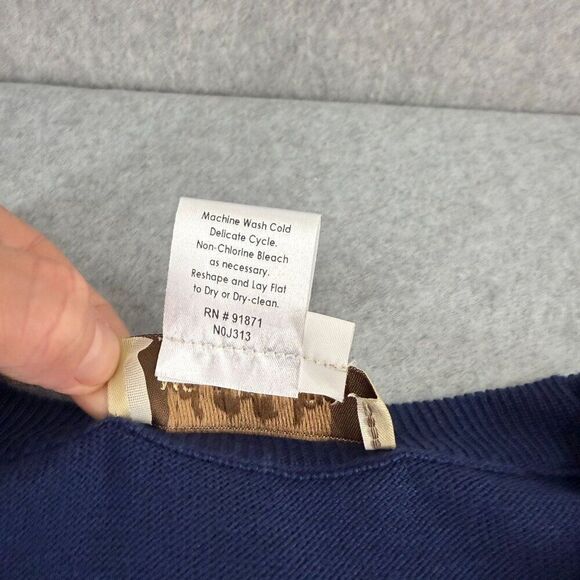 Montechiaro Size XL Blue Navy 3D Knit Sweater Italy‎ Men's Striped Textured - Picture 5 of 8